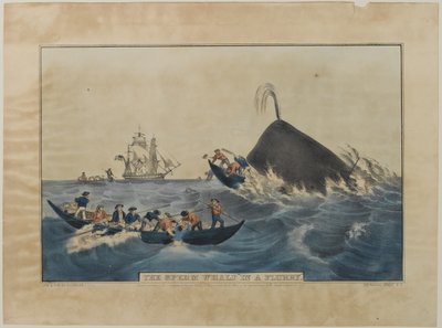 De potvis in een opwelling, uitgegeven door N. Currier, 1852 door Nathaniel Currier